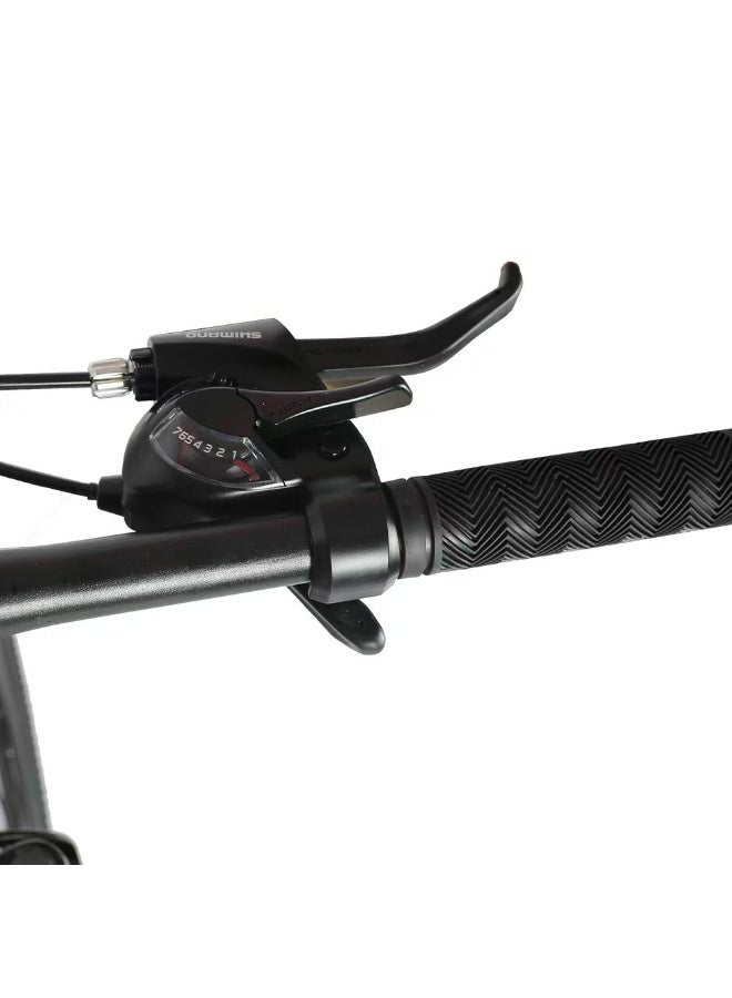 بلا نهاية دراجة جبلية Endless مقاس 26 بوصة بـ 7 سرعات للبالغين | إطار فولاذي عالي الكربون بقياس 18 بوصة، فرامل قرصية، نظام تعليق، مزودة بواقيات طين أمامية وخلفية، مقعد قابل للتعديل، وإطارات لجميع التضاريس بعرض 2.135 بوصة – مناسبة للرجال والنساء. - Image 5